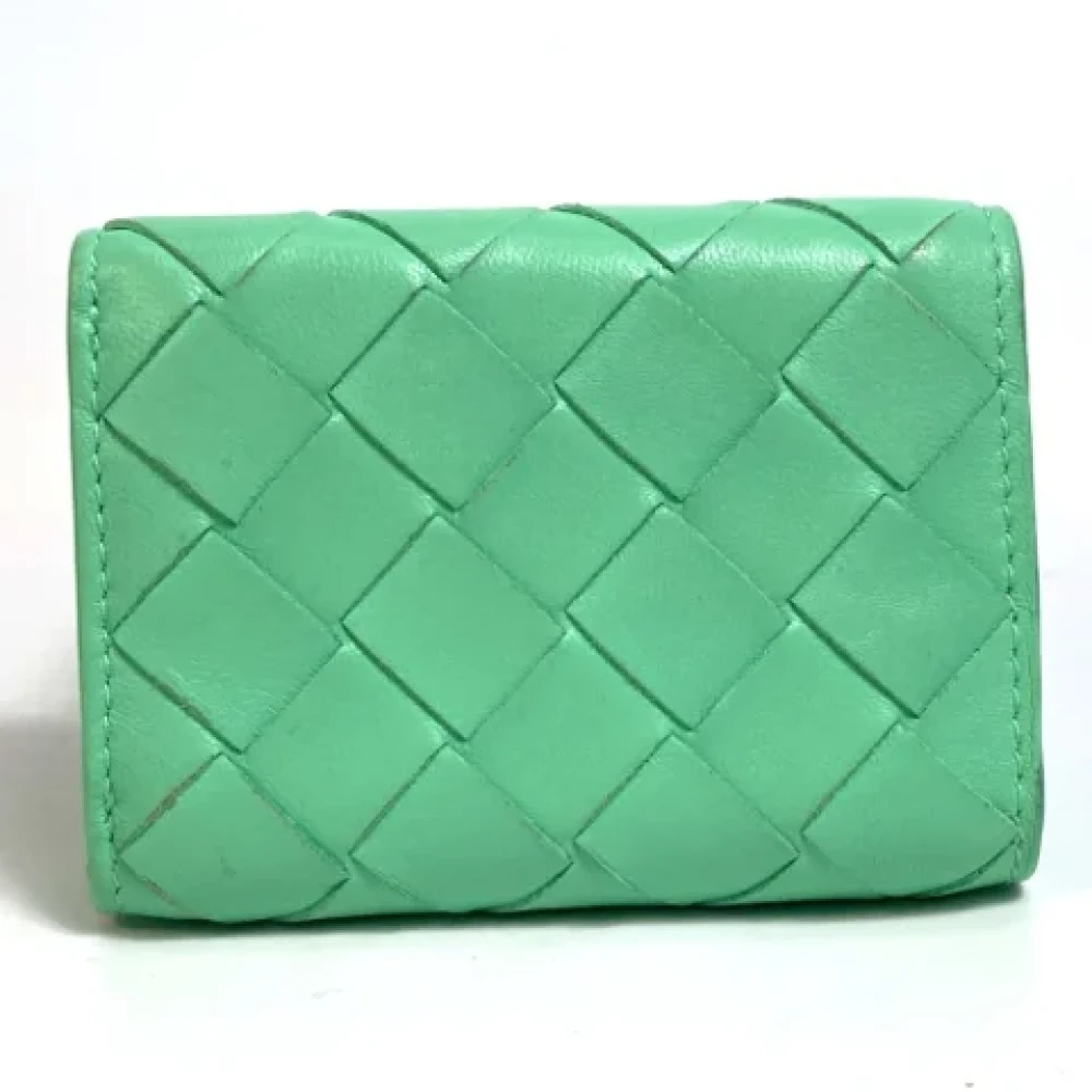 Bottega Veneta Vintage Pre-owned Leather wallets Green Dames