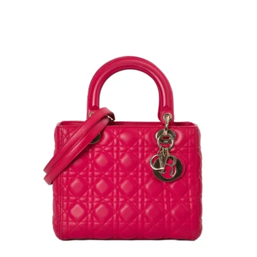 Dior Vintage Pre-owned Leather dior-bags Pink Dames