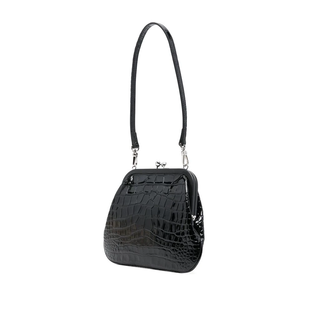 Vivienne Westwood Zwarte Kiss-Lock Handtas met Handtekening Orb Black Dames