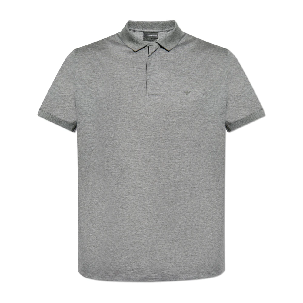 Emporio Armani Grijze Polo Shirt met Logo Details Gray Heren