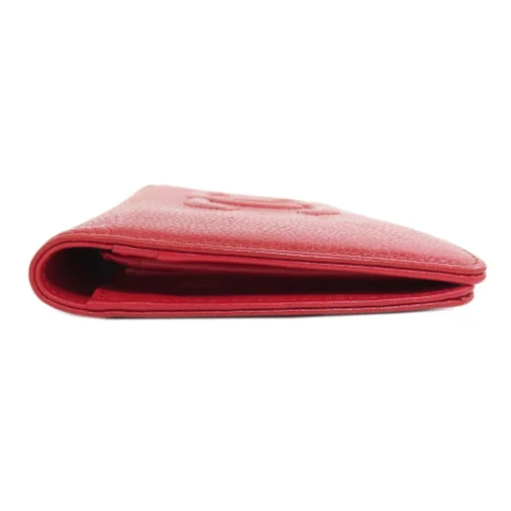 Chanel Vintage Pre-owned Leather wallets Red Dames