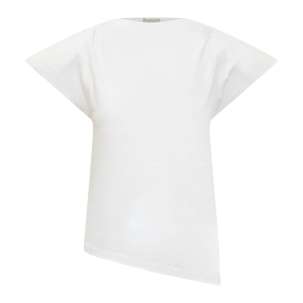 Isabel marant Zwarte katoenen T-shirt met gewatteerde bandjes White Dames