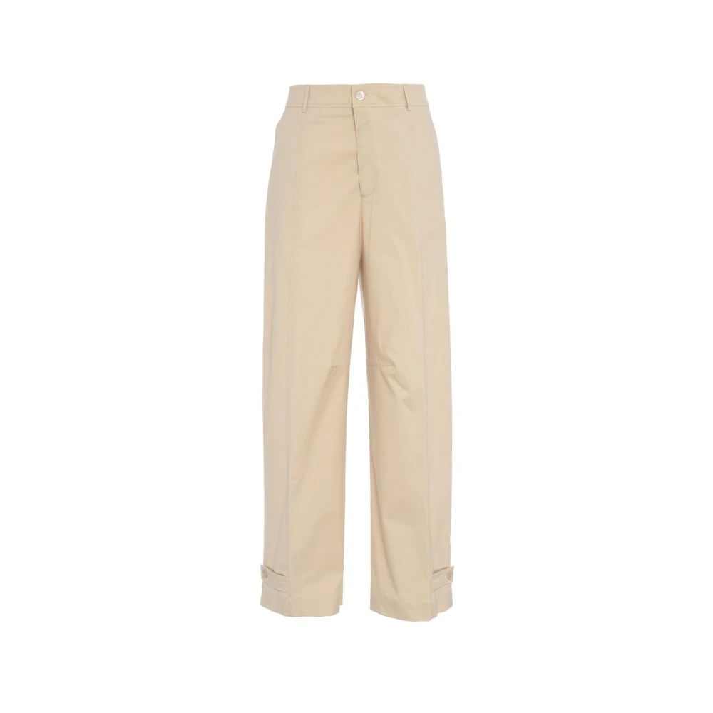 Semicouture Beige Wijde Pijp Broek Stijlvolle Elegantie Beige Dames