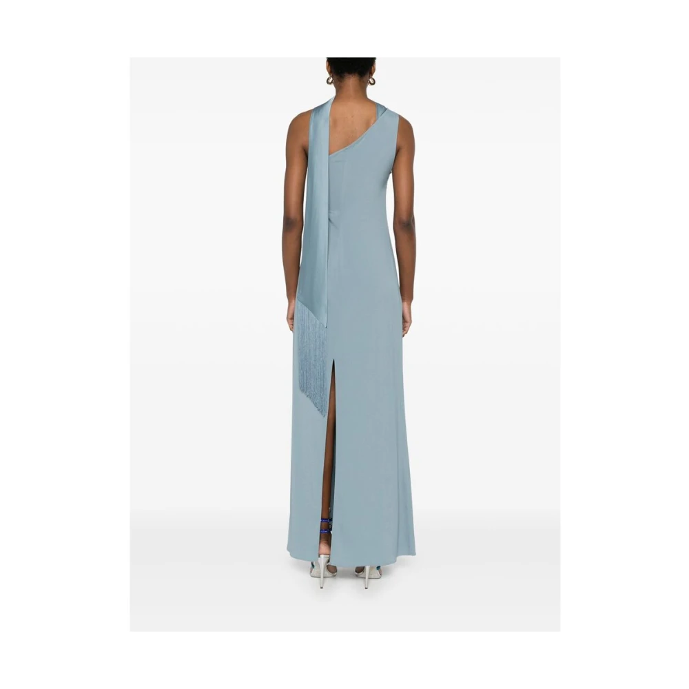 Taller Marmo Blauwe One-Shoulder Draperen Jurk Blue Dames
