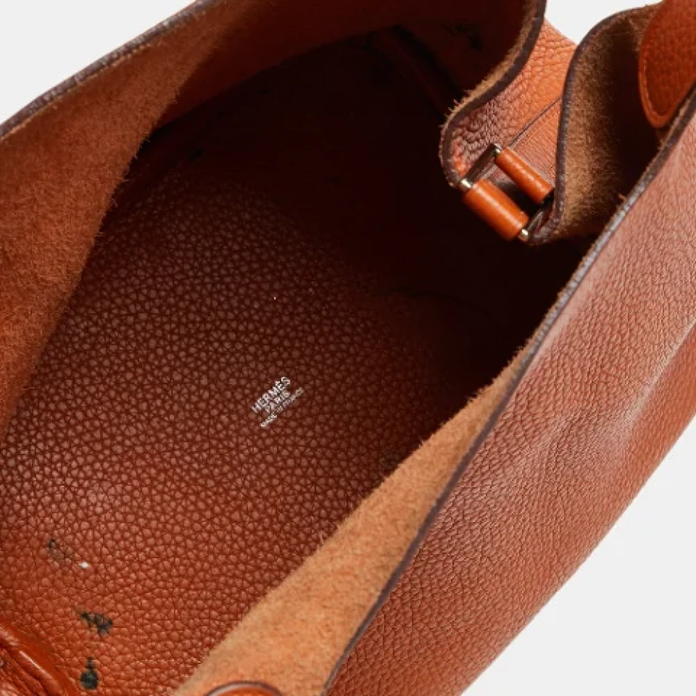 Hermès Vintage Pre-owned Leather handbags Orange Dames