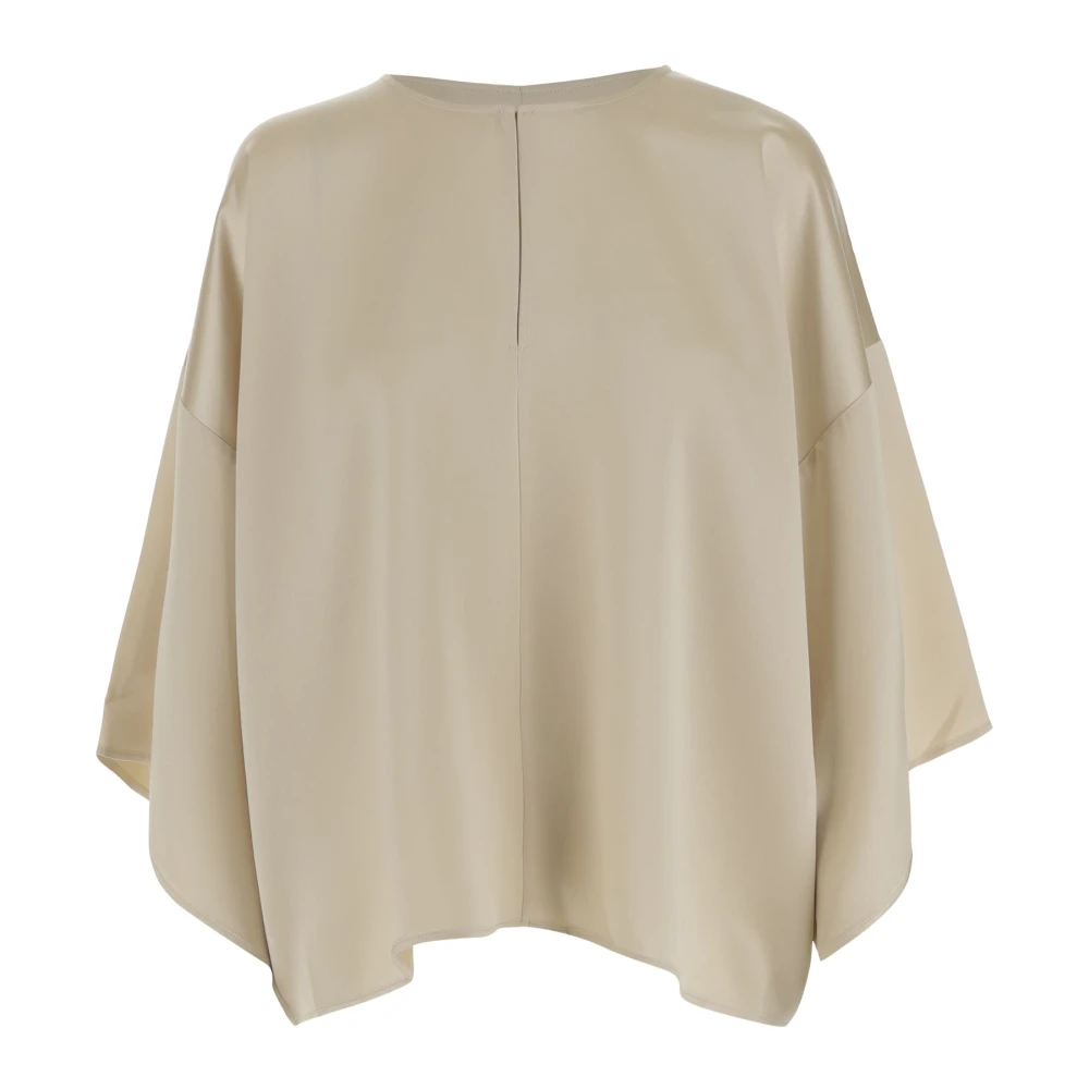 By Malene Birger Satijnen Blouse met Wijde Mouwen By Herenne Birger Beige Dames