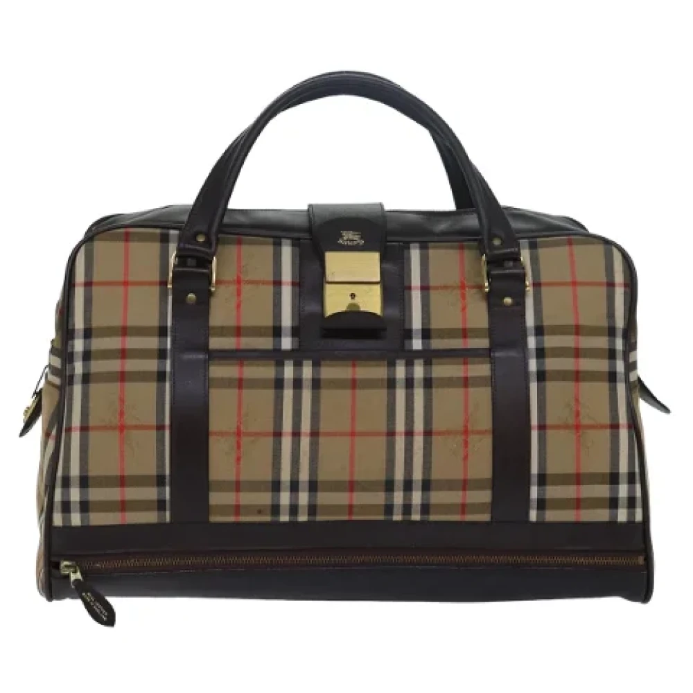 Burberry Vintage Pre-owned Canvas travel-bags Beige Dames