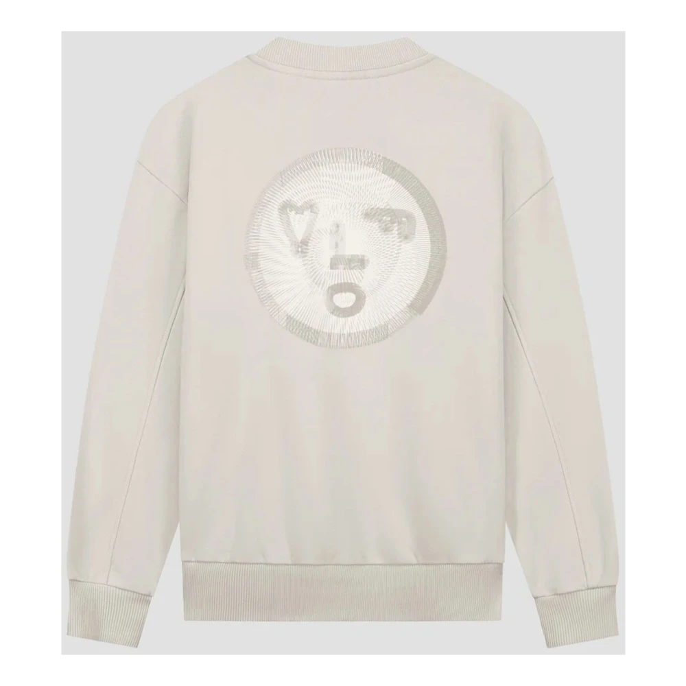 Olaf Hussein Spiral Face Crewneck Sweaters Beige Dames