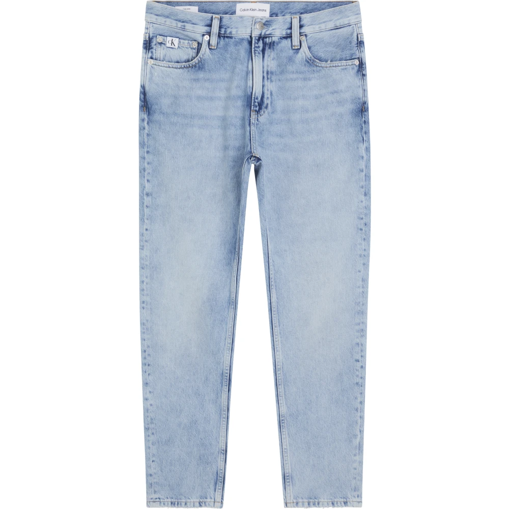 Blå Denim Tapered Leg Dad Jeans