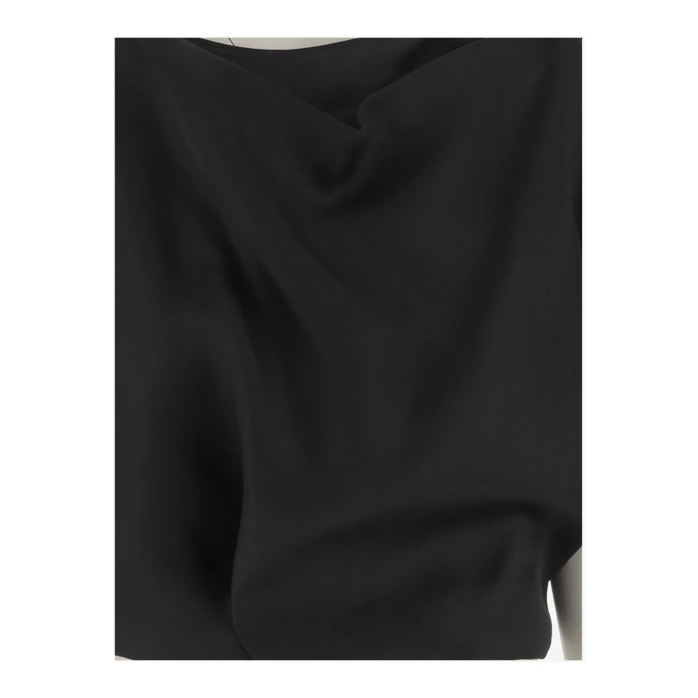 Khaite Zijden Boothals Pofmouw Top Black Dames