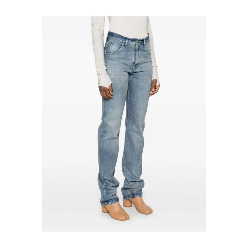 Maison Margiela Blauwe Straight Leg Denim Jeans Blue Dames