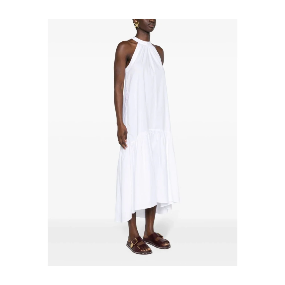 Twinset Lange jurk met riem White Dames