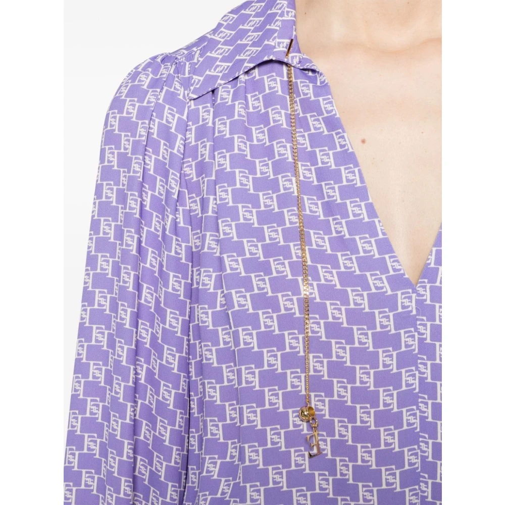 Elisabetta Franchi Stijlvolle Shirt Purple Dames