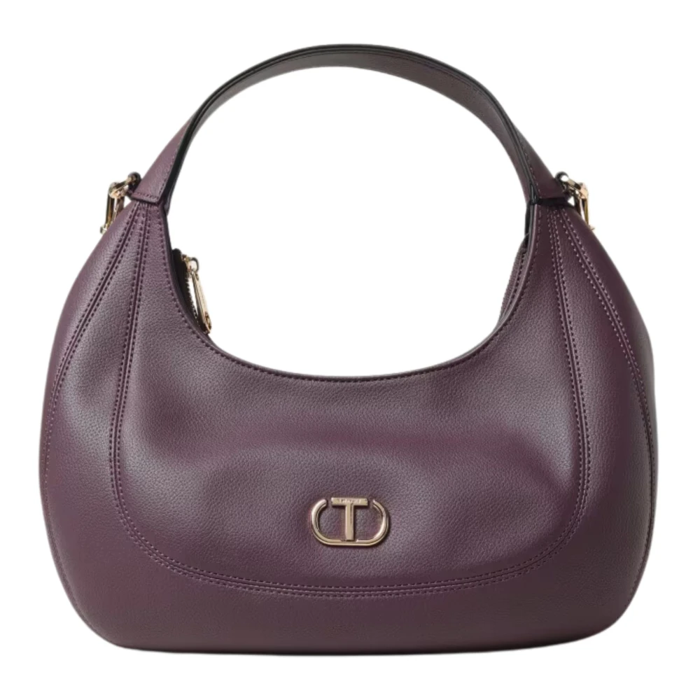 Twinset Donkerpaarse Schoudertas met Rits Purple Dames