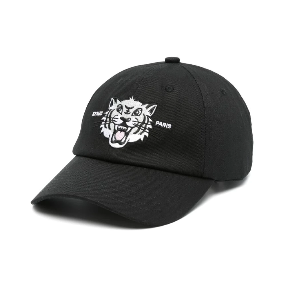 Kenzo Zwarte Cap met Schuifgesp en Oogjes Black Heren