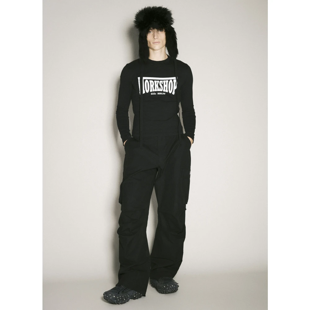 032c Canvas Cargo Broek met Multi-Zakken Black Heren