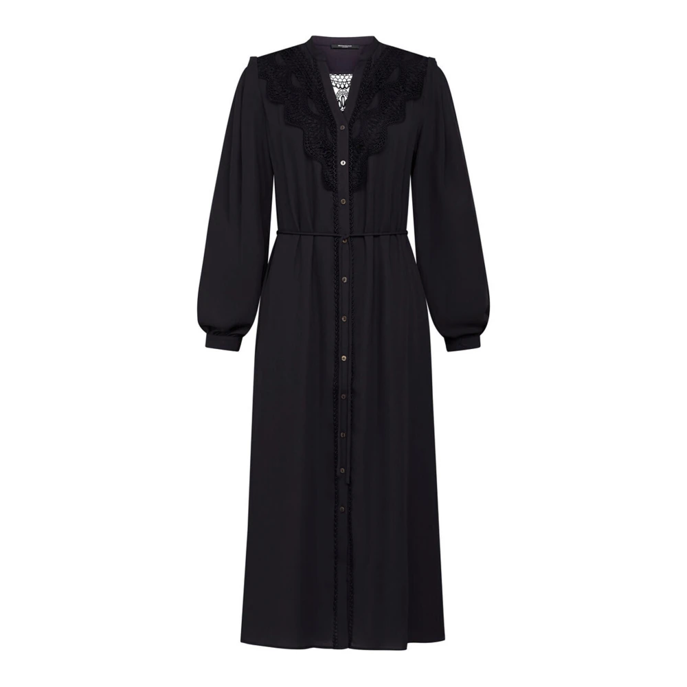 Bruuns Bazaar Feminine Maxi Jurk met Geborduurde Details Black Dames