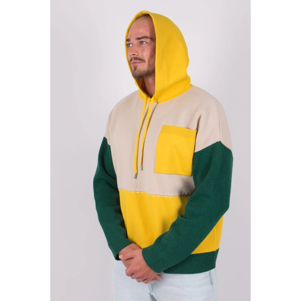 JW Anderson Stijlvolle Colourblock Hoodie Yellow Unisex