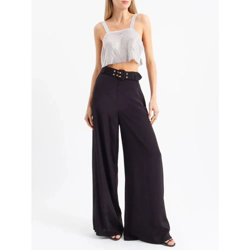 Santa Brands Glitter Bohemian Parisian Cropped Top Gray Dames