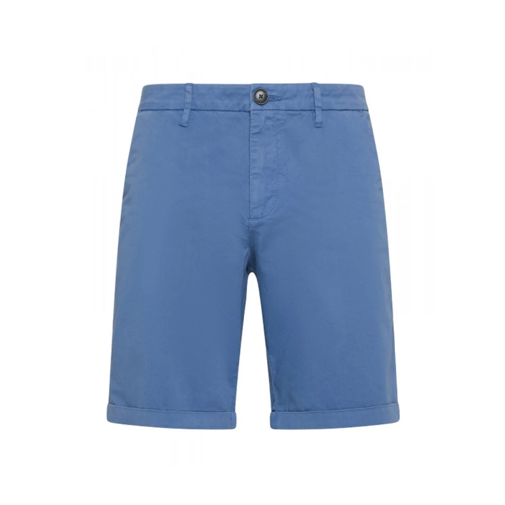 Sun68 Monochrome Bermuda Shorts met Zakken Blue Heren