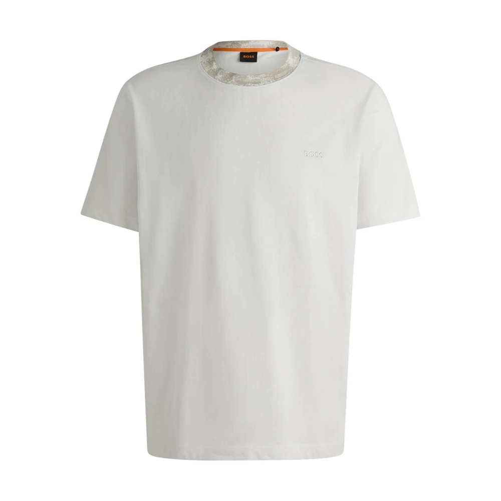 Boss Orange Korte Mouw Camo T-shirt Beige Heren