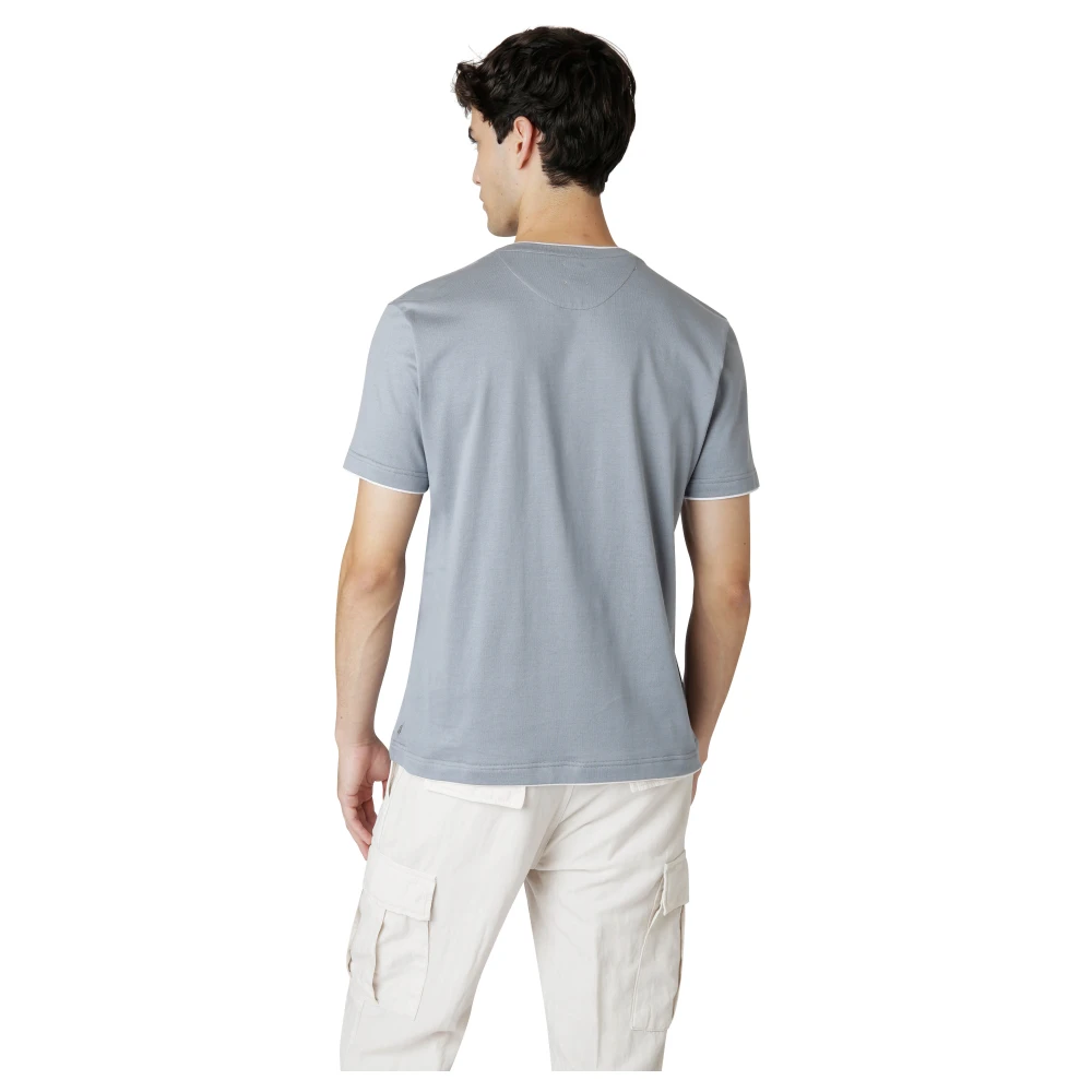 Eleventy Jersey Katoen Crew Neck T-Shirt Blue Heren