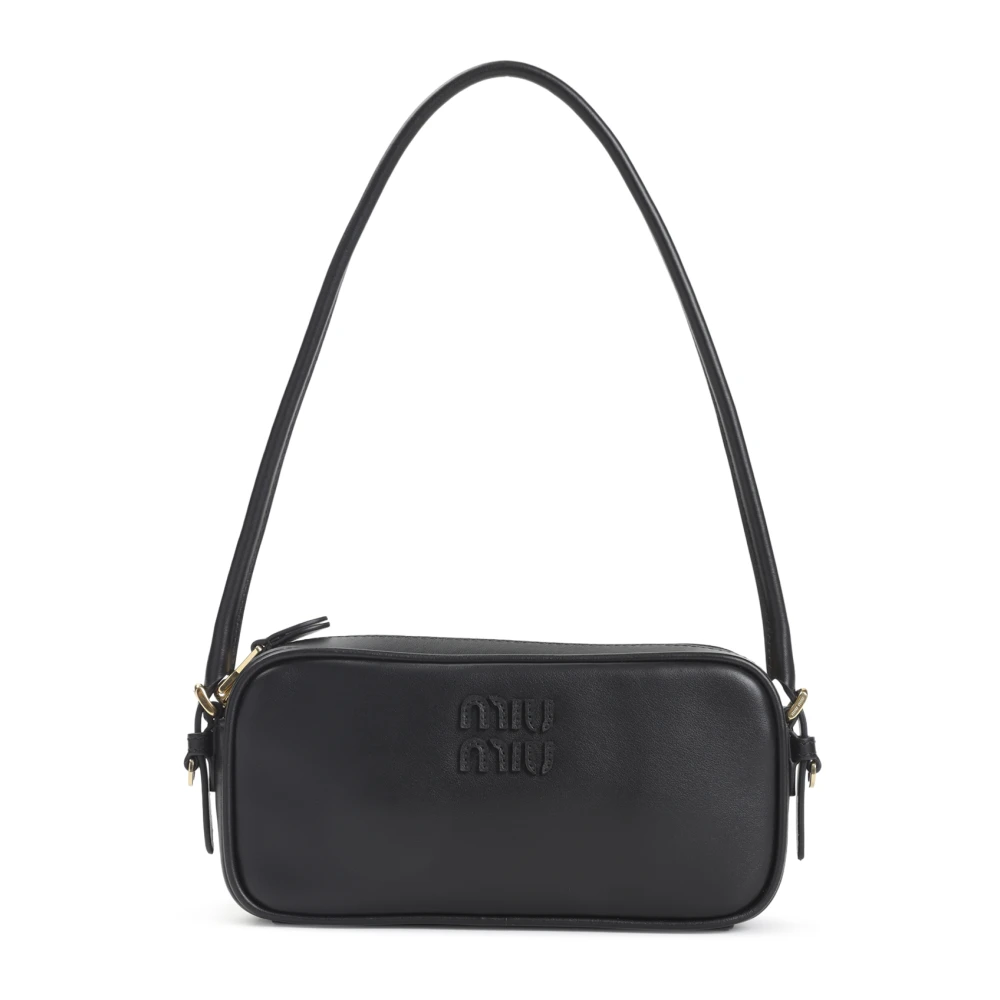 Miu Miu Women's Black Leather Shoulder Bag - Woman Shoulder Bags One Size - Image 4