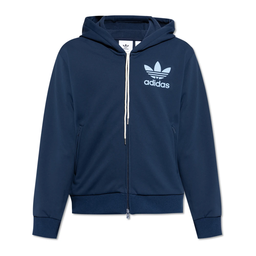 Adidas Hoodie met verstelbare capuchon en dubbele ritssluiting Blue Heren