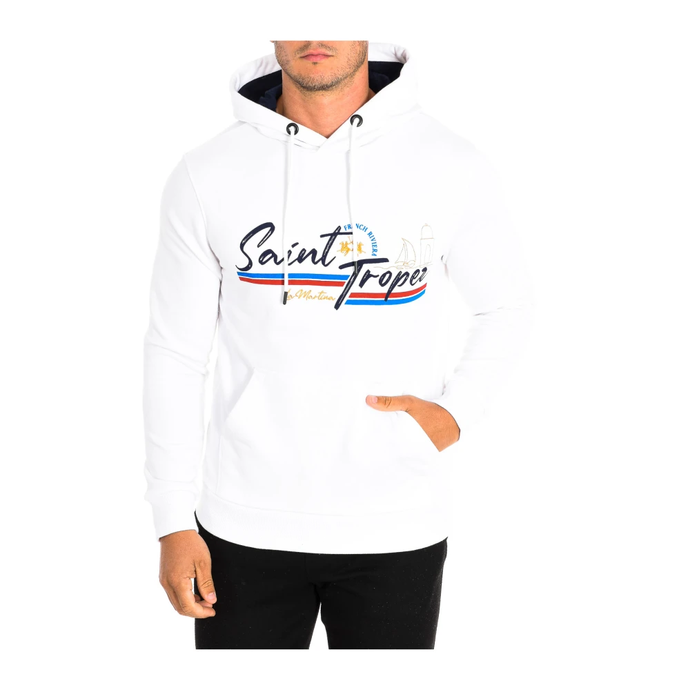 La Martina Men's White Hoodies, S, Hooded Sweatshirt