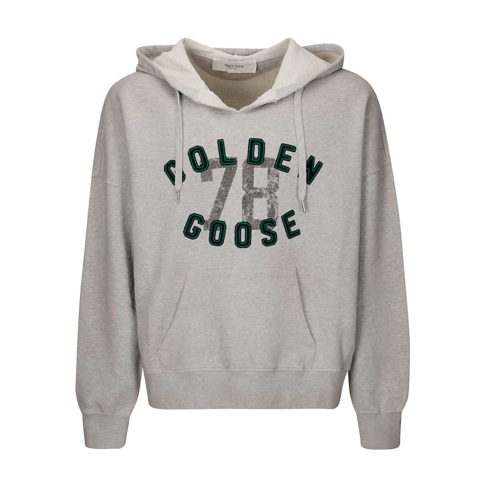Golden Goose Vintage Katoenen Hoodie met Borduursel Gray Heren