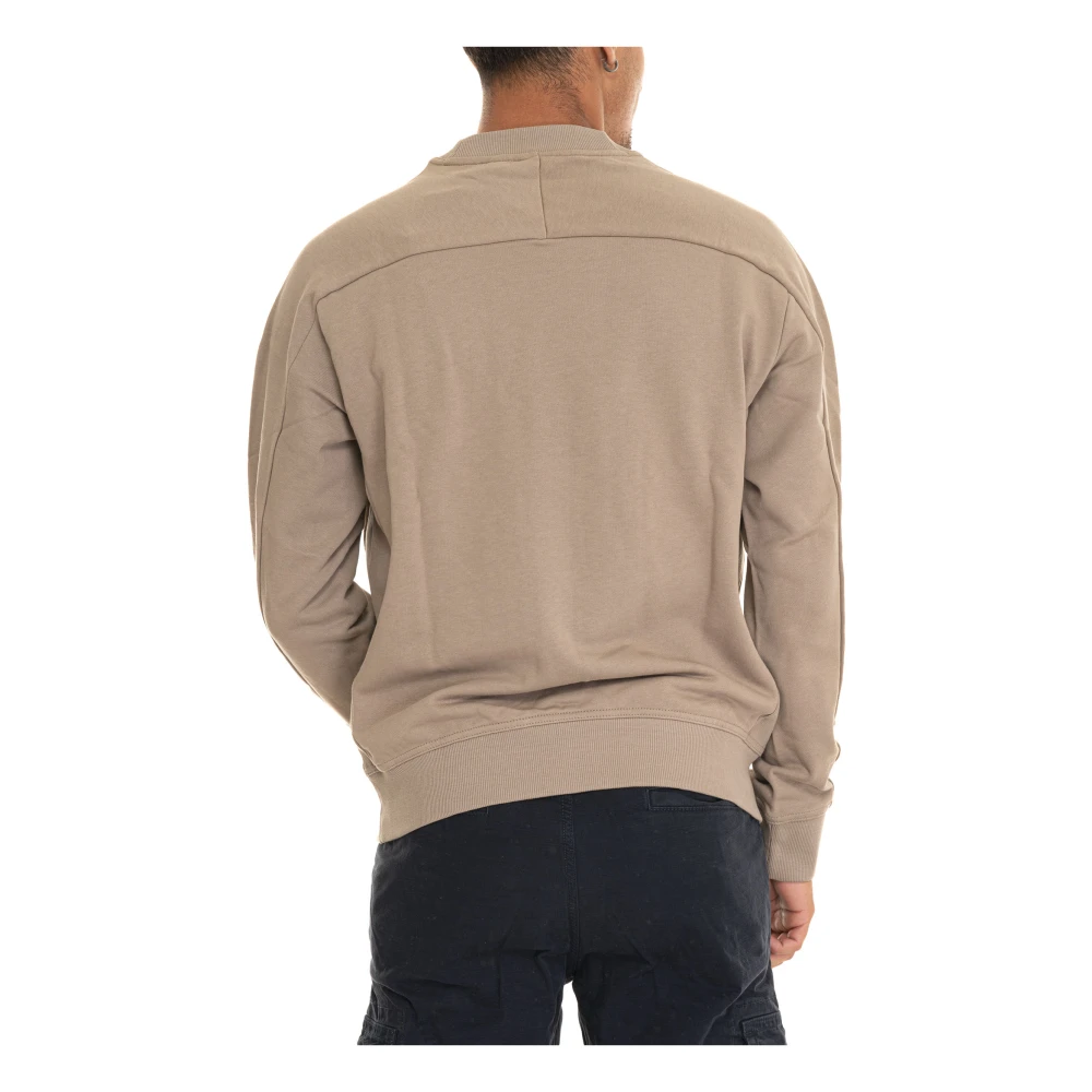 Boss Zak Cargo Crewneck Sweatshirt Beige Heren