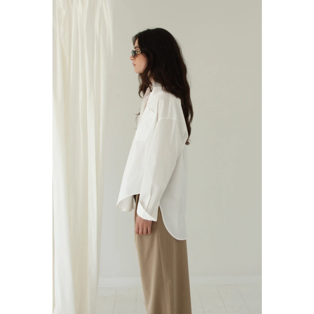 Designers Remix Claire Oversized Shirt Beige Dames