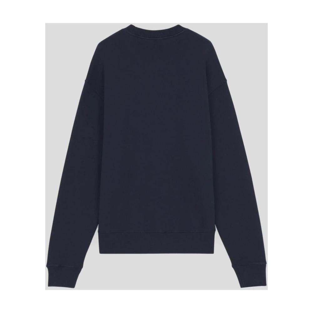 Maison Kitsuné Katoenen Logo Sweatshirt Blue Heren