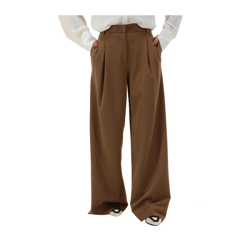 Liu Jo Hoge taille broek met plooien Brown Dames