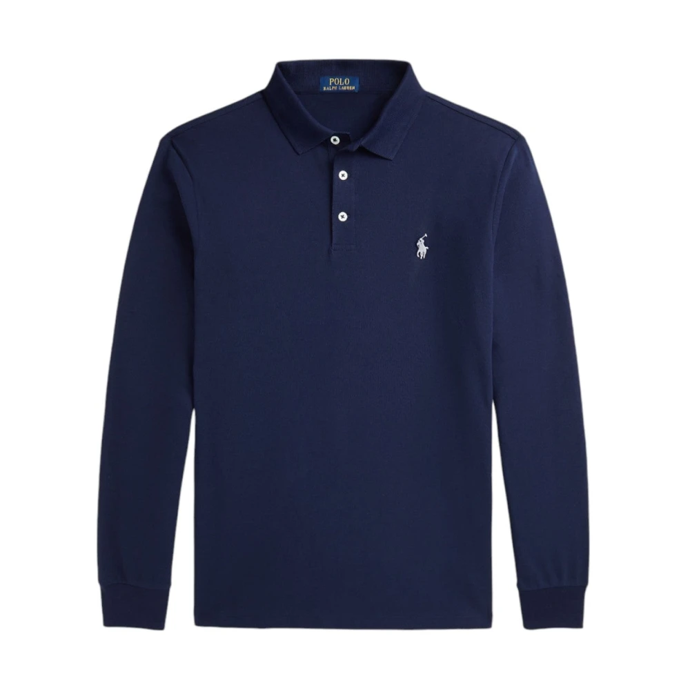 Ralph Lauren Custom Slim Fit Stretch Mesh Polo Shirt Blue Heren