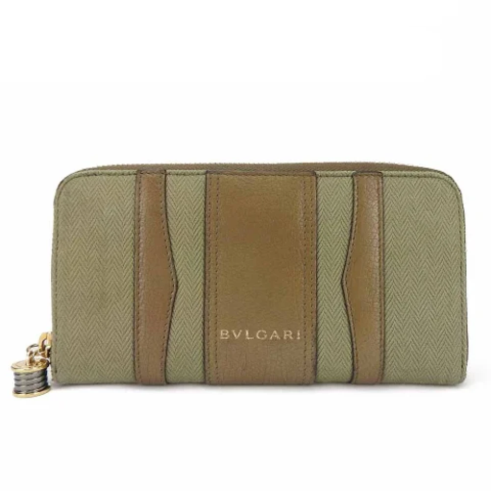 Bvlgari Vintage Pre-owned Canvas wallets Green Dames