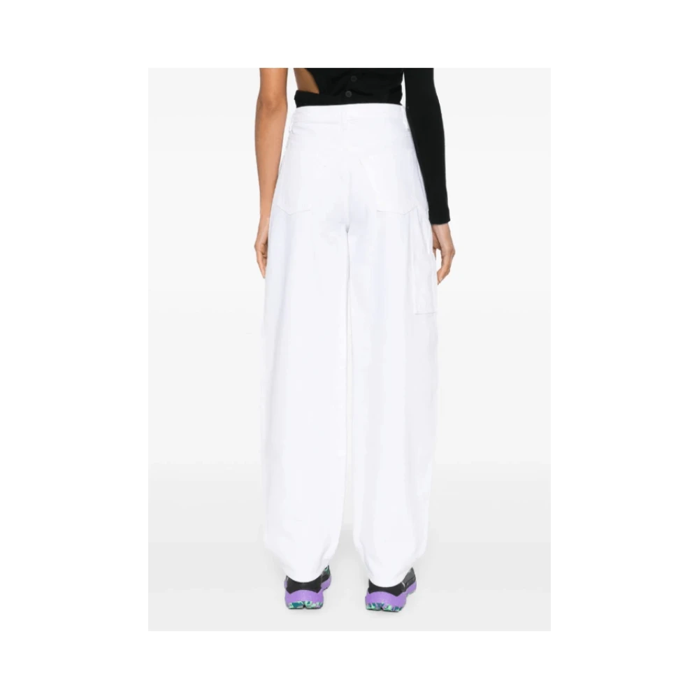 Khaite Witte Tapered Denim Jeans White Dames