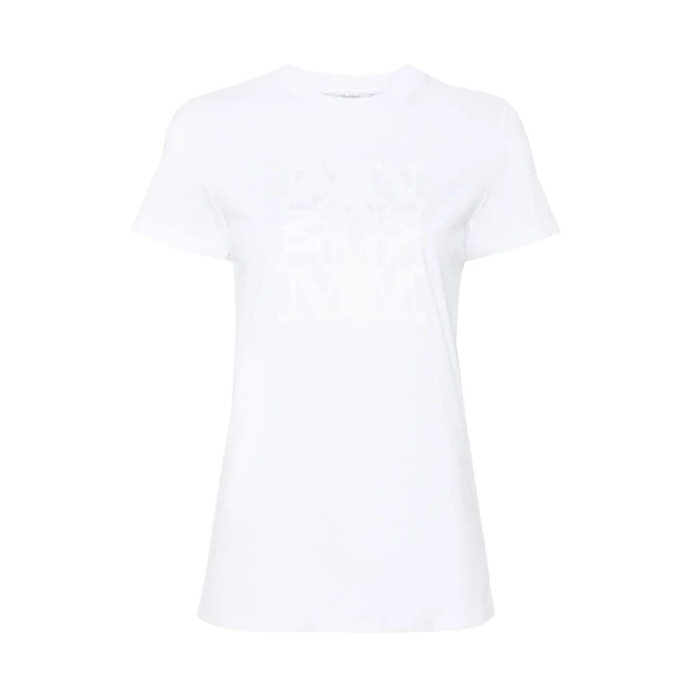 Max Mara Geborduurd Logo T-shirt White Dames