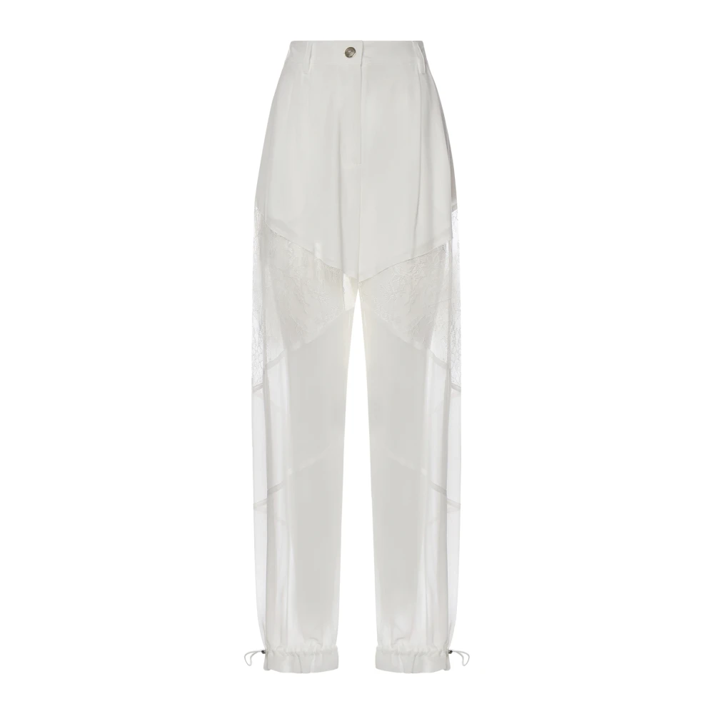 Pinko Women's White Straight Trousers