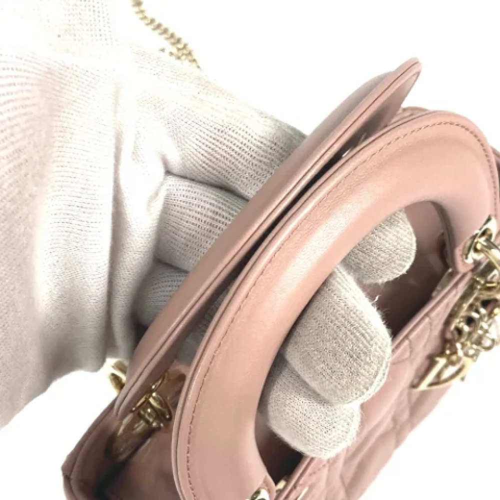 Dior Vintage Pre-owned Leather dior-bags Beige Dames