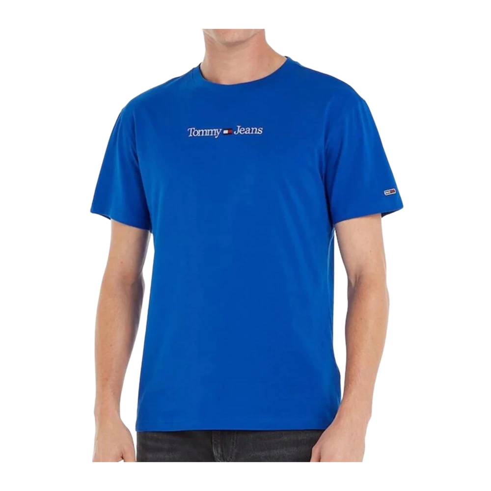 Tommy Jeans Men's Blue Classic Linear Cotton T-Shirt