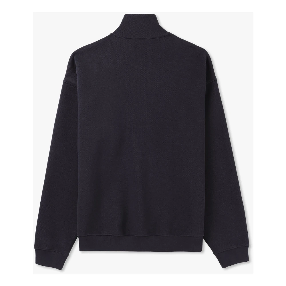 Lacoste Frans Heritage Quarter Zip Sweatshirt Navy Blue Heren