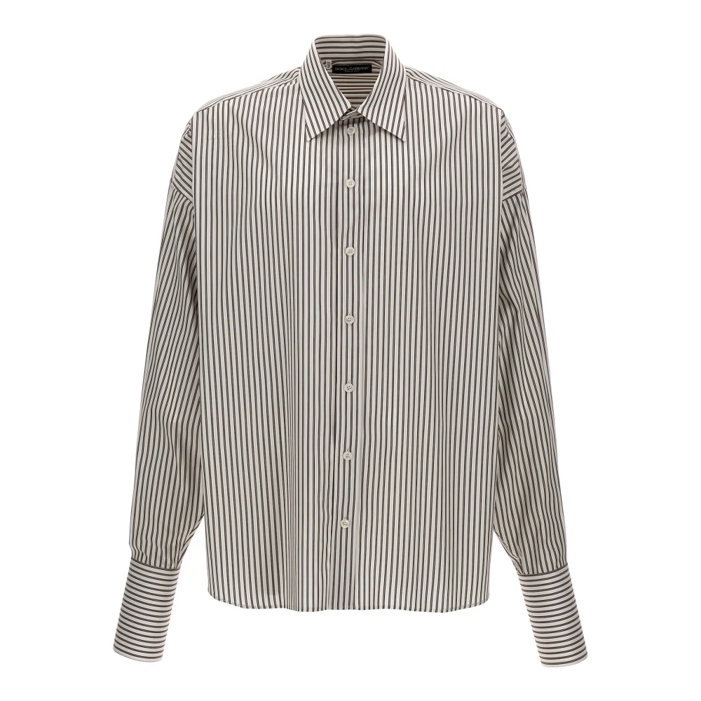 Dolce & Gabbana Men's Striped Cotton Poplin Shirt