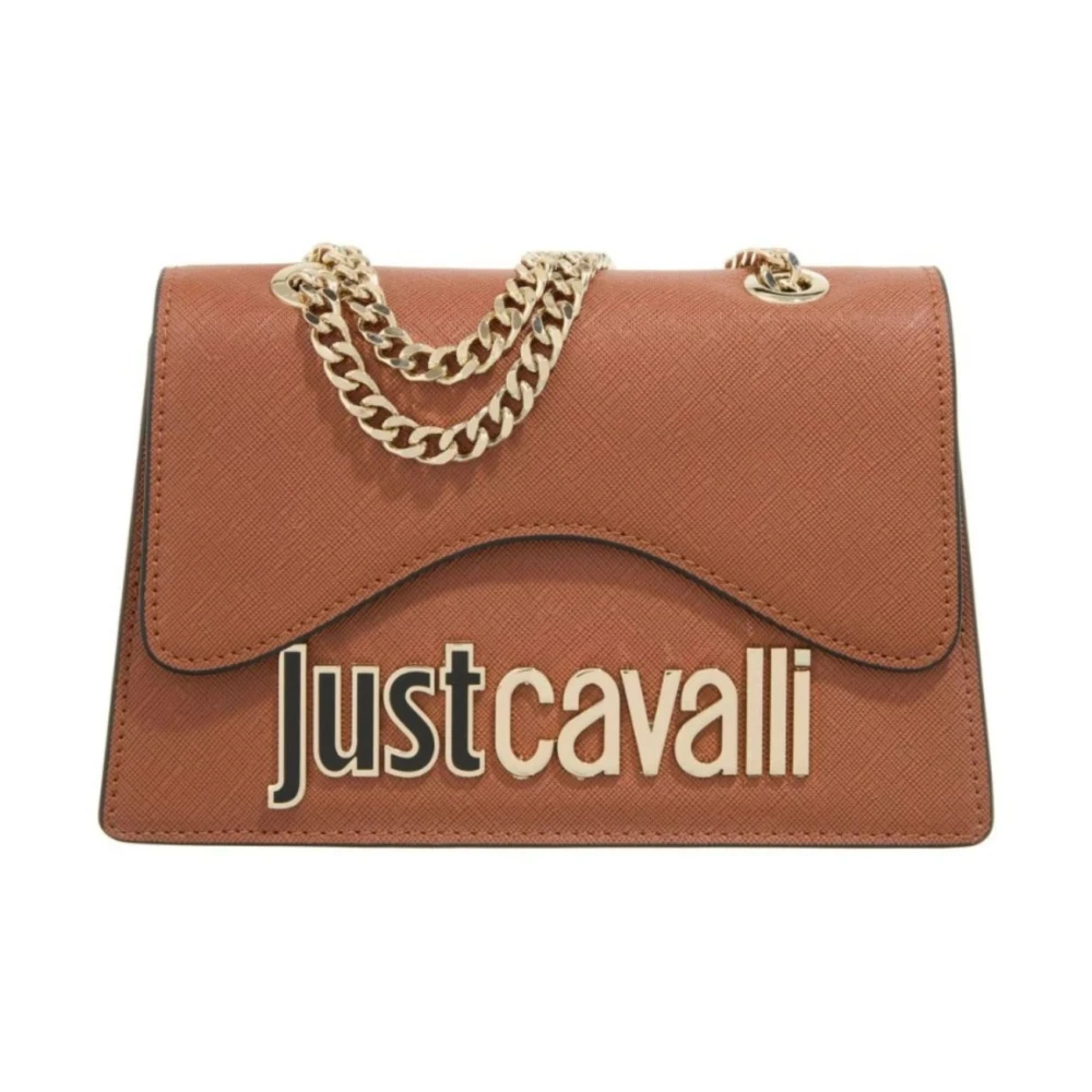 Just Cavalli Metalen Lettering Dames Tas ST Brown Dames