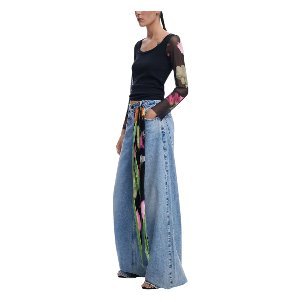 Desigual Lange Mouwen T-shirt Lente Zomer Collectie Black Dames