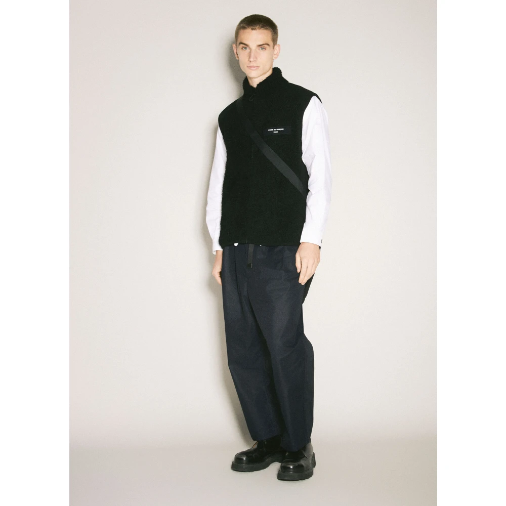 Comme des Garçons Geribbeld Wolmix Vest Black Heren