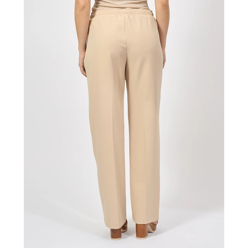 Fracomina Beige Bootcut Broek met Gouden Applicaties Beige Dames