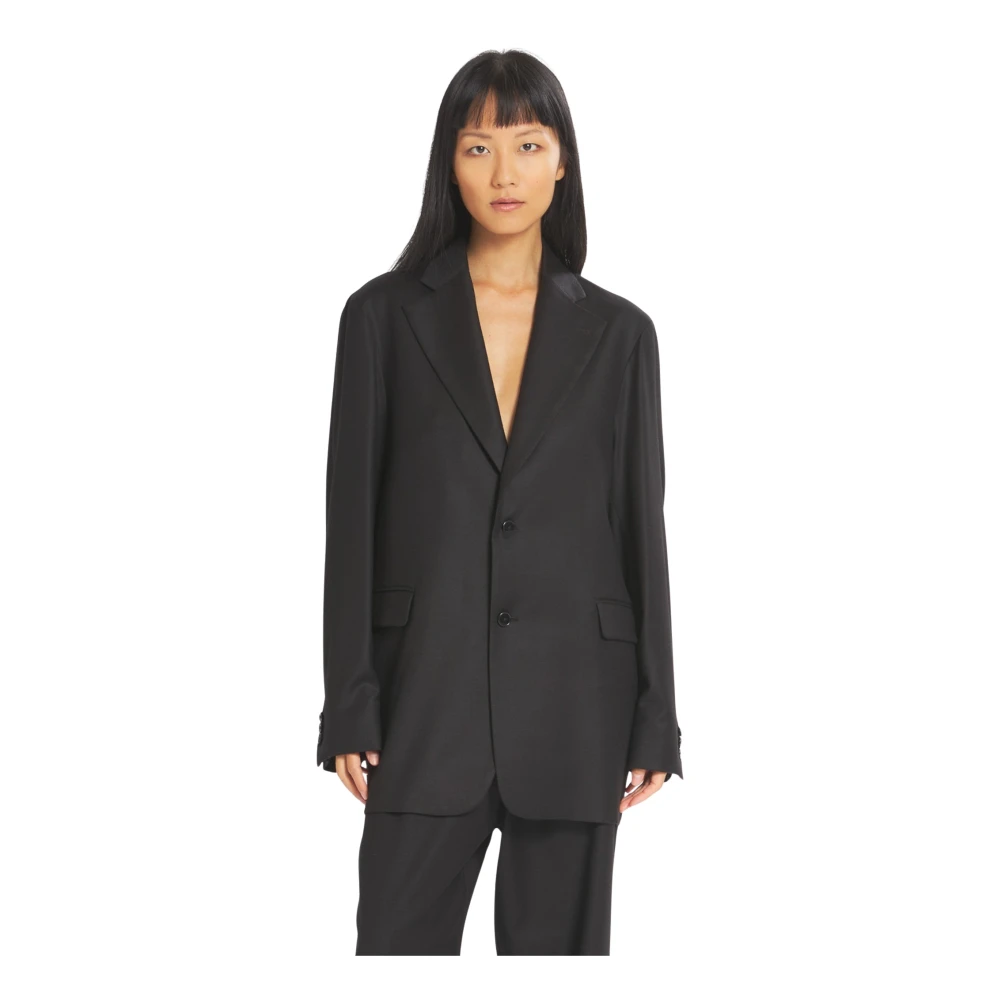 Barena Venezia Wollen Enkellange Jas met Klepzakken Black Dames