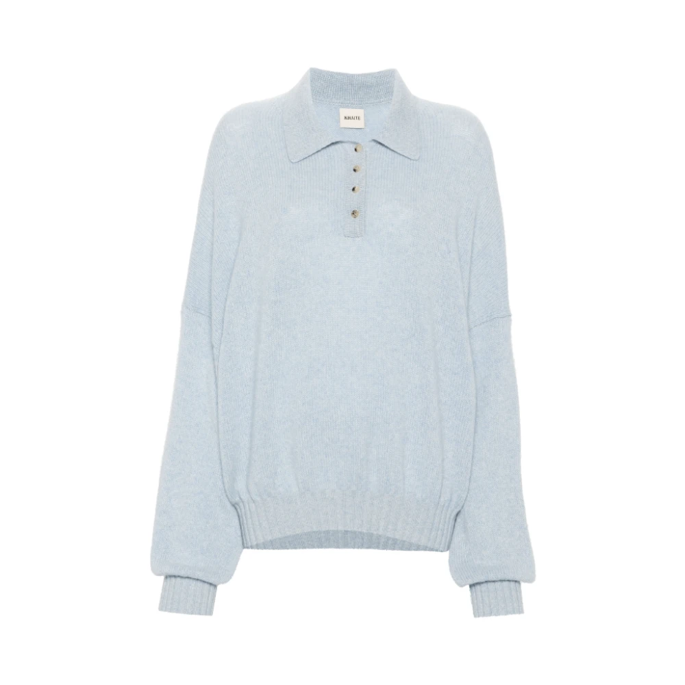 Blå Cashmere Polo Sweater