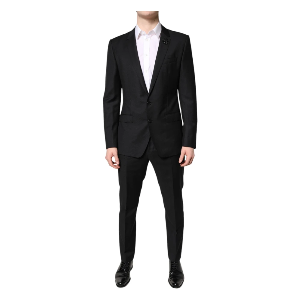 Dolce & Gabbana Men's Black Wool Slim Fit Suit